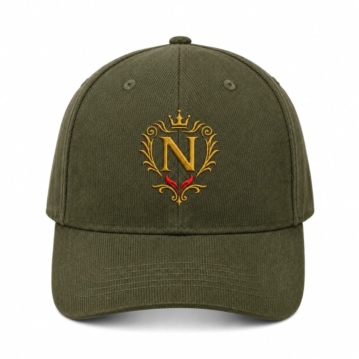 Nkoro Premium Heritage  Cap - 6 panel Olive Green Corduroy
